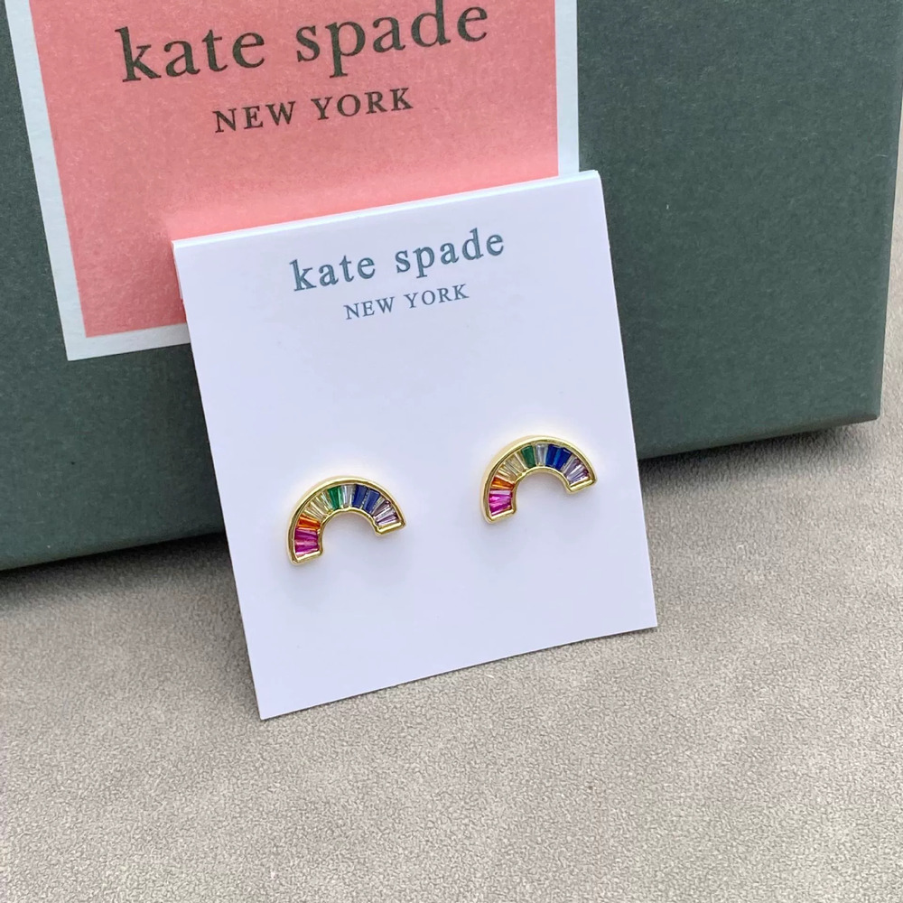 kate spade Half Hoop Stud Earrings Colorful Zircon Geometric